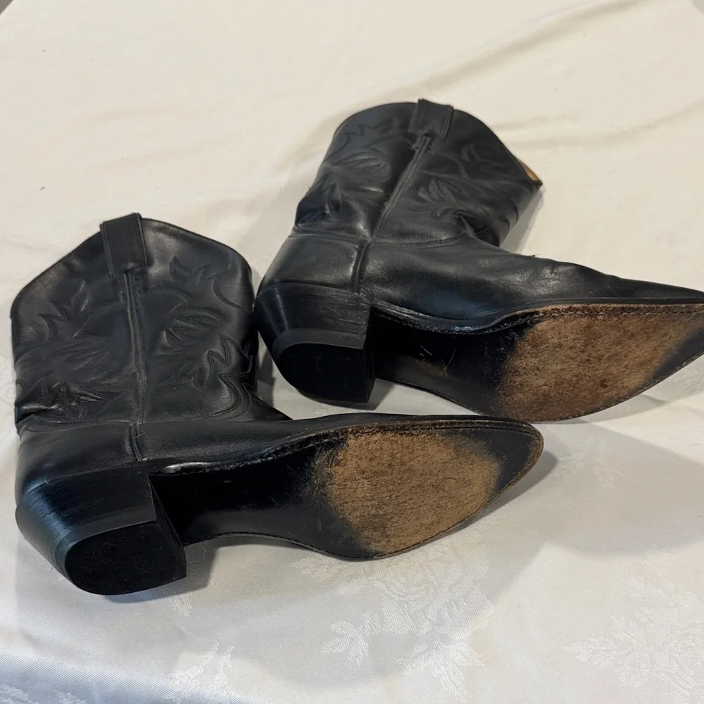 8.5 Justin Boots Black Women's cowboy Boots - Picture 4 of 10